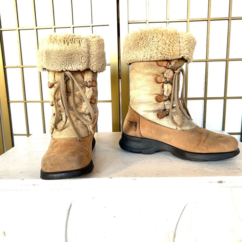 Y2K La Canadienne waterproof suede and shearling winter boots - 8/12
